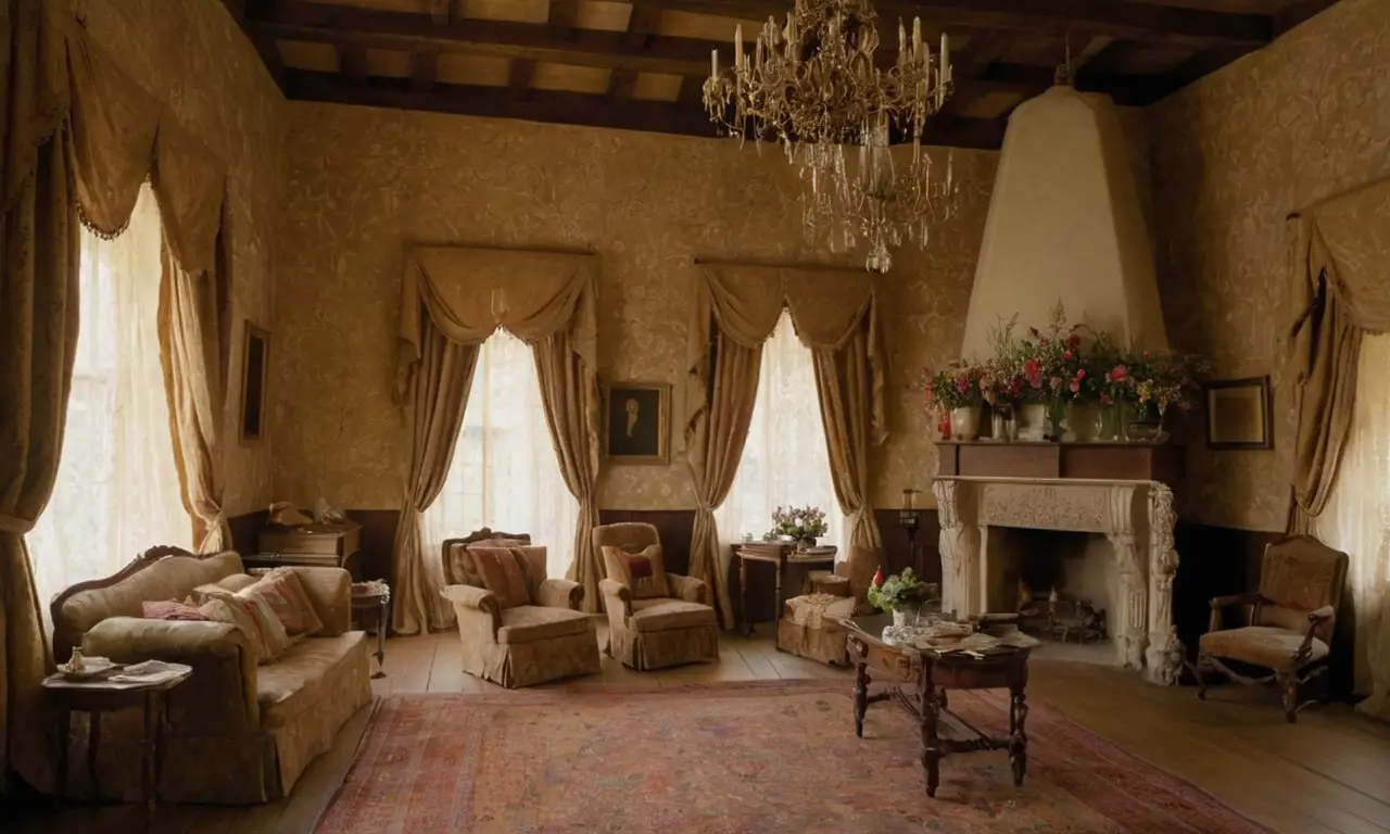 Intérieur riche, lumière douce et ambiance studieuse