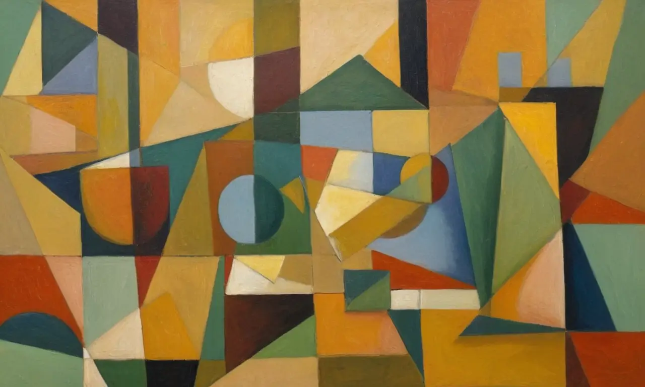 Chef-dœuvre cubiste alliant formes et couleurs dynamiques