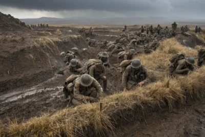 Paysage de guerre marqué par la désolation
