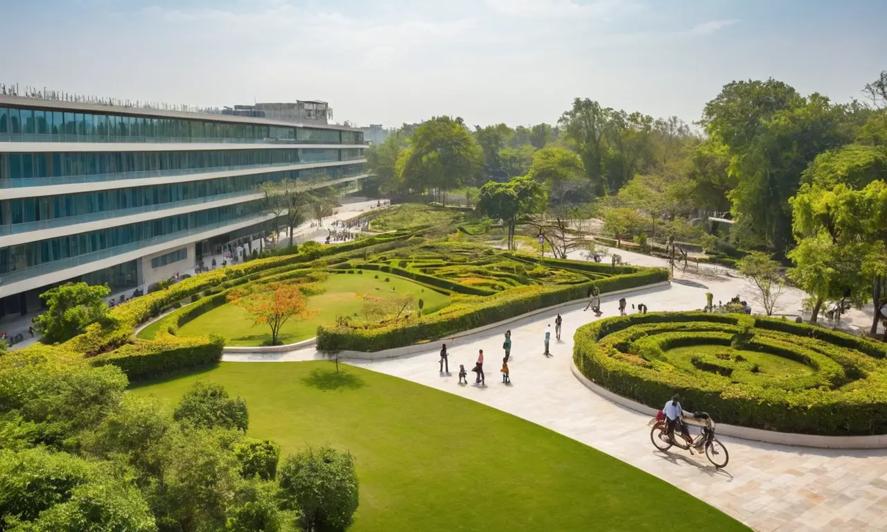 Vue moderne de Chandigarh, architecture et nature harmonieuses