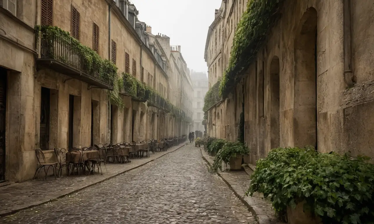 Paris sombre, tension historique et ombres inquiétantes