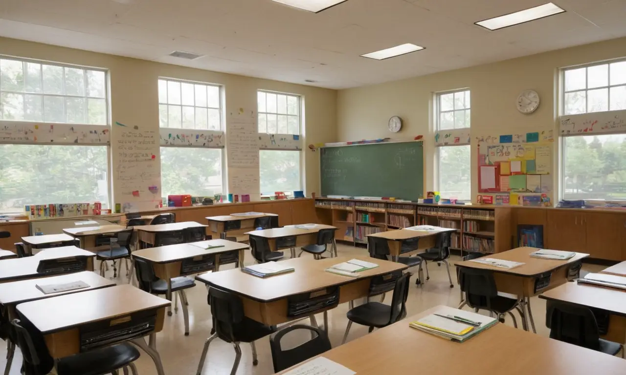 Salle de classe lumineuse, énergie concentrée des élèves