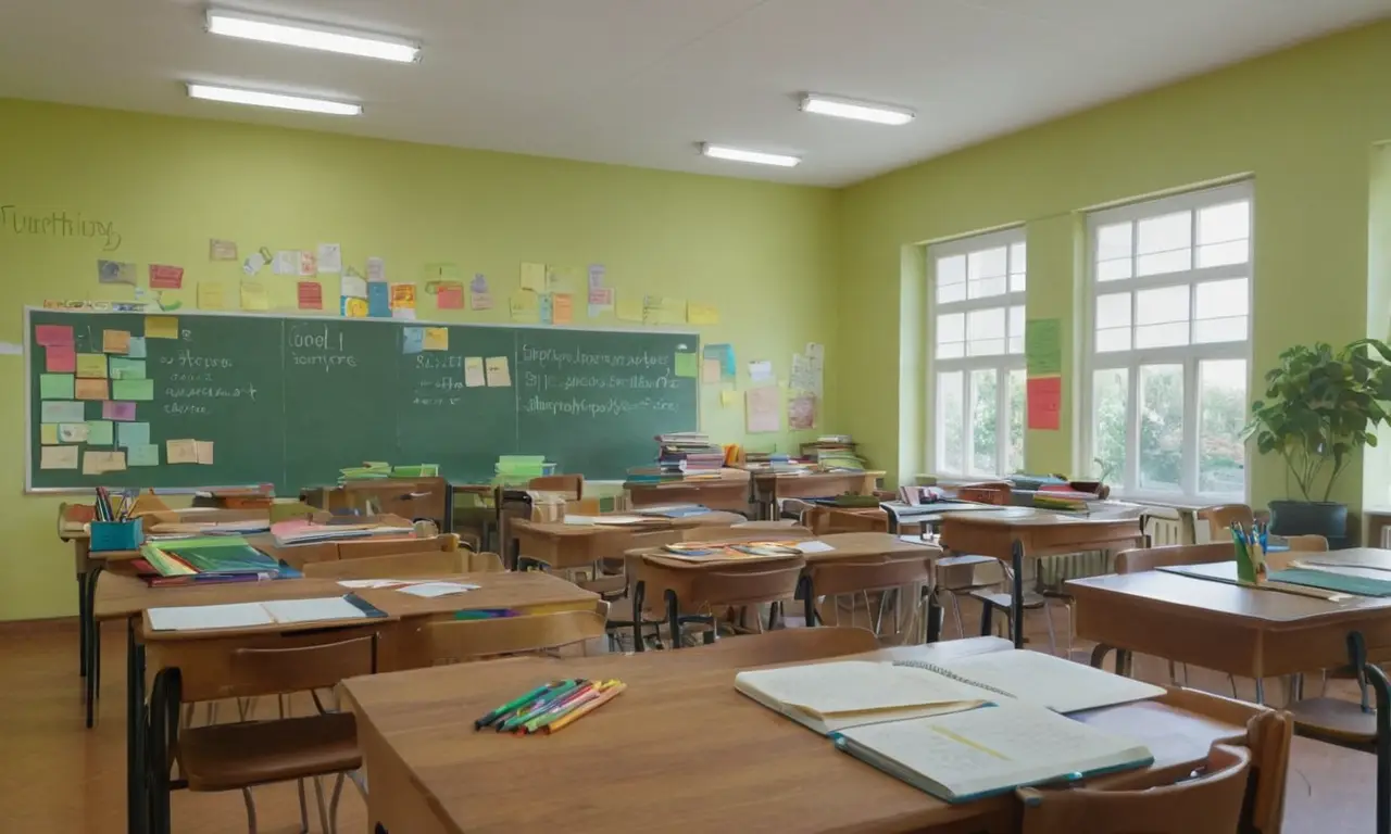 Salle de classe lumineuse et dynamique
