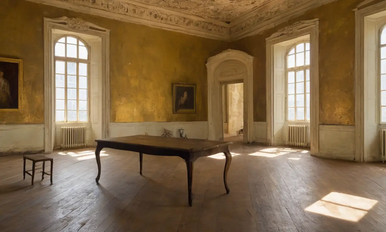 Galerie sombre, art, visiteurs contemplatifs, histoire moderne