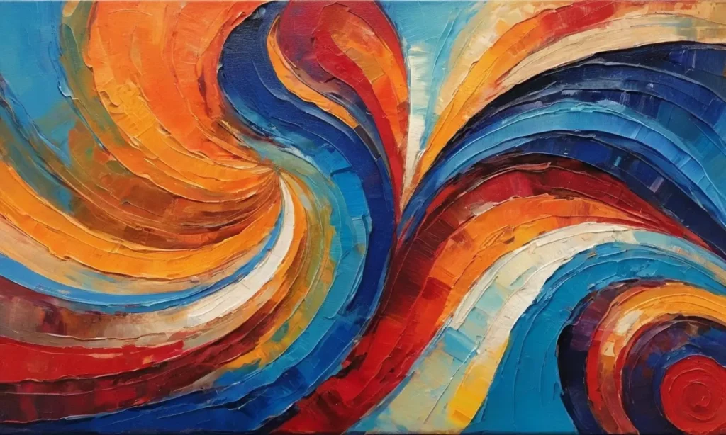 Une composition abstraite vibrante et dynamique