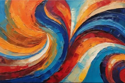 Une composition abstraite vibrante et dynamique