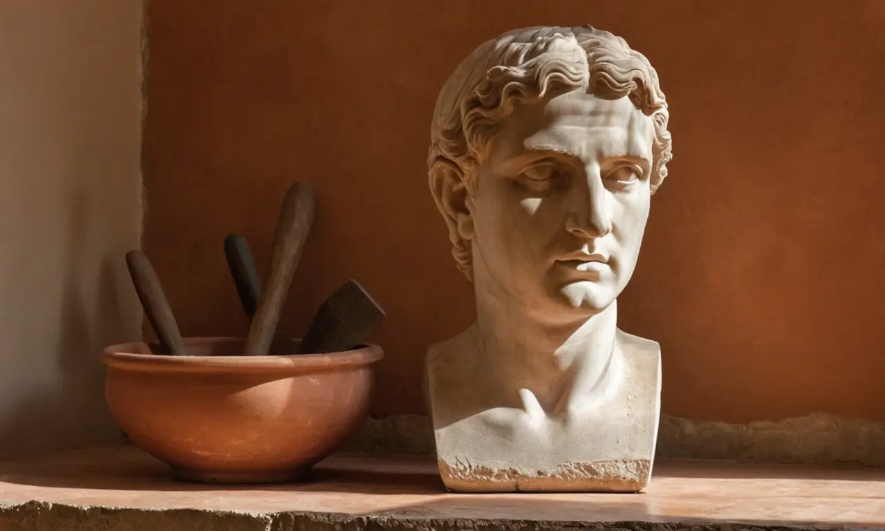 Statue grecque en atelier