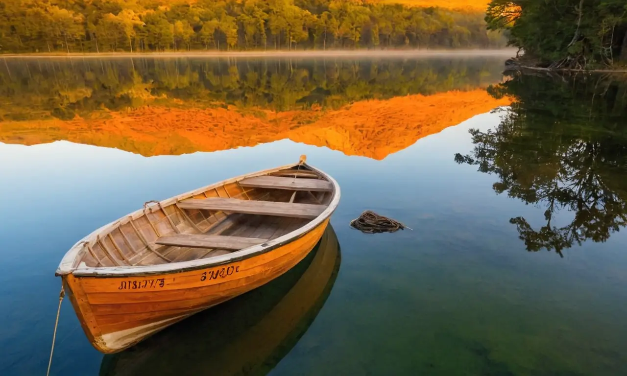 Lac paisible au lever du soleil