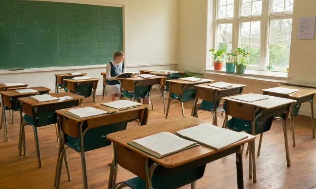 Salle de classe animée et engageante
