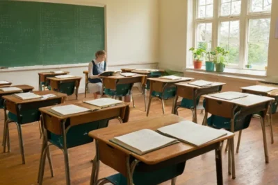 Salle de classe animée et engageante