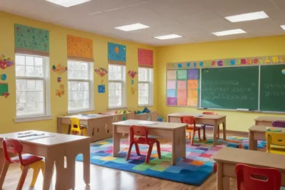 Salle de classe lumineuse et accueillante