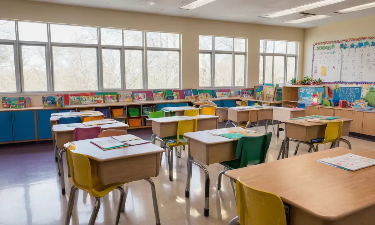 Salle de classe lumineuse et animée