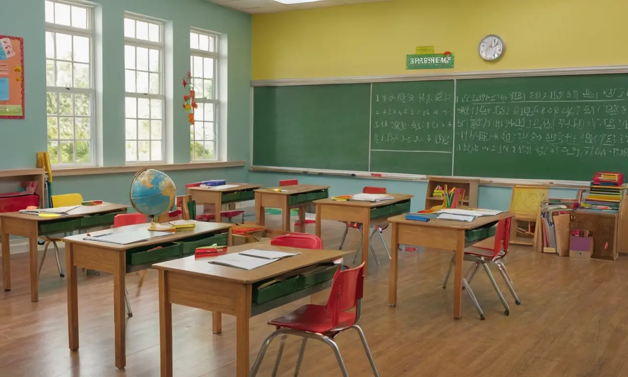 Salle de classe lumineuse et stimulante