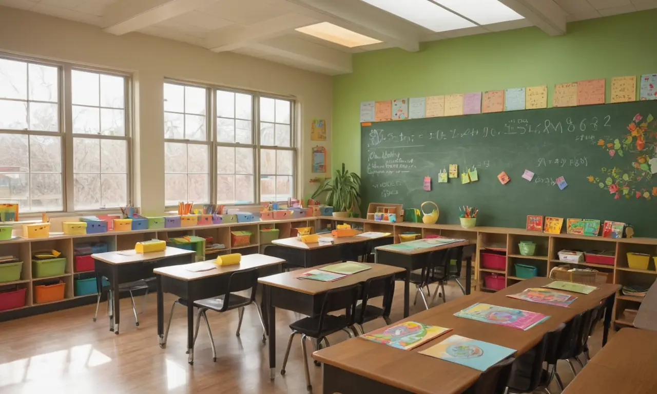 Salle de classe lumineuse et stimulante