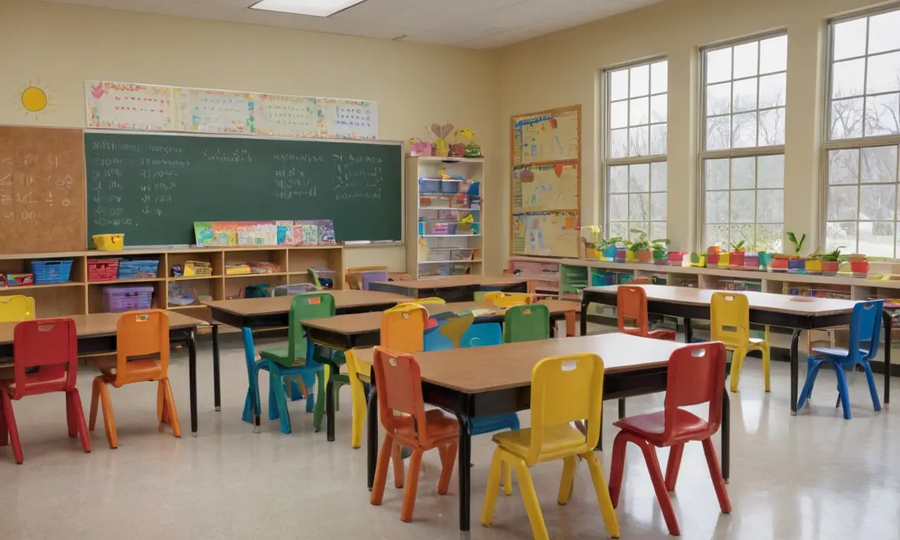 Salle de classe lumineuse et colorée