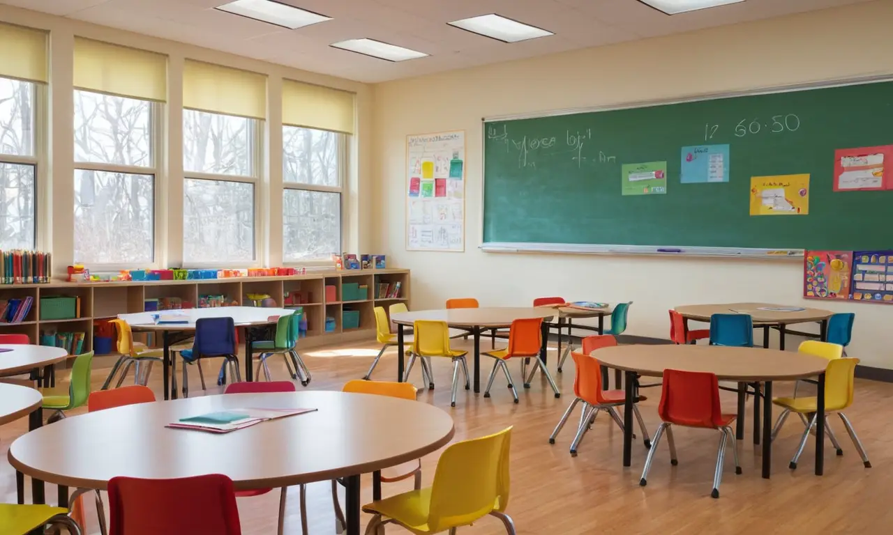 Salle de classe lumineuse et accueillante