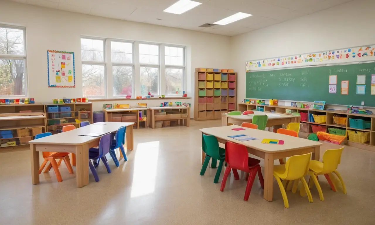 Salle de classe lumineuse et accueillante