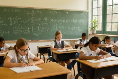 Salle de classe ensoleillée