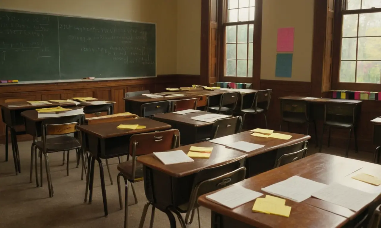 Salle de classe ordonnée, lumière douce et apprentissage