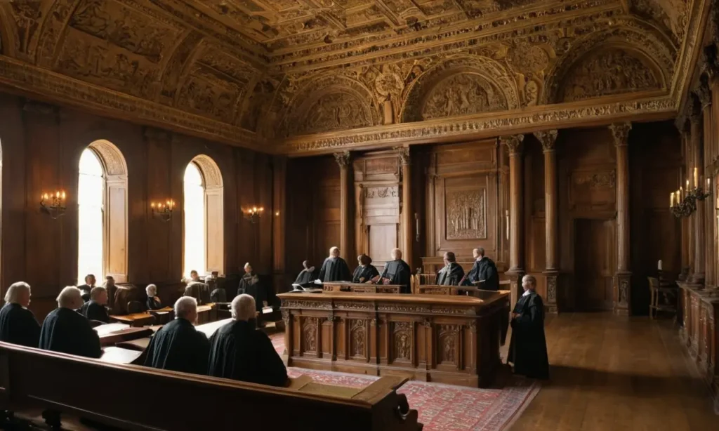 Salle daudience en bois aux détails riches