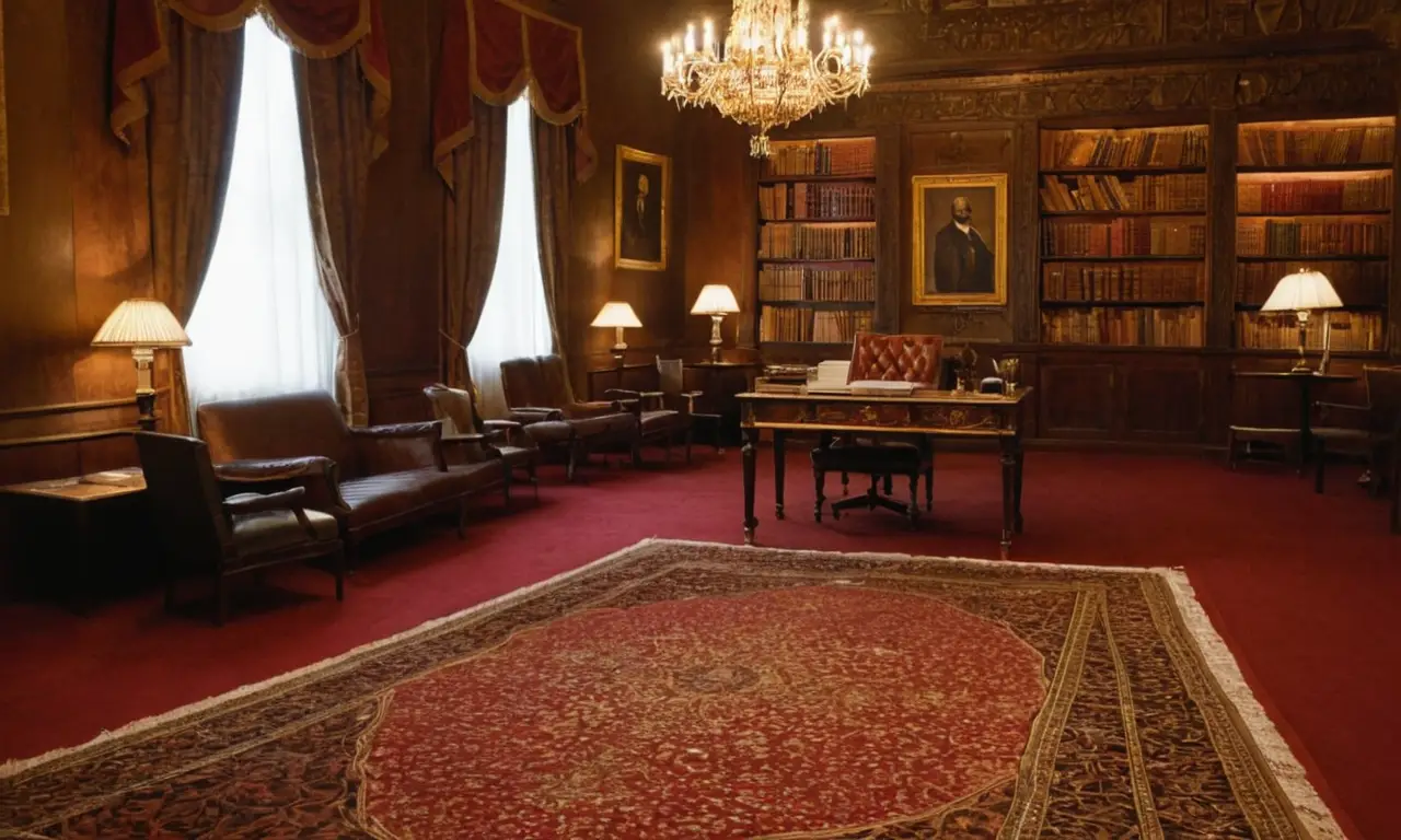 Salle académique sombre et empreinte de sérieux