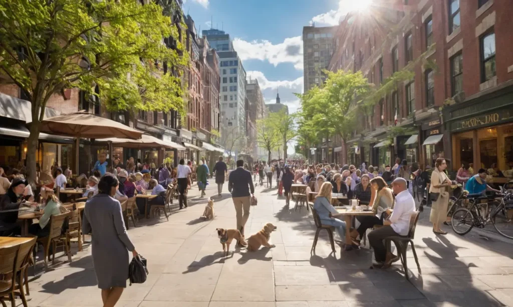 Scène urbaine animée et pleine de vie