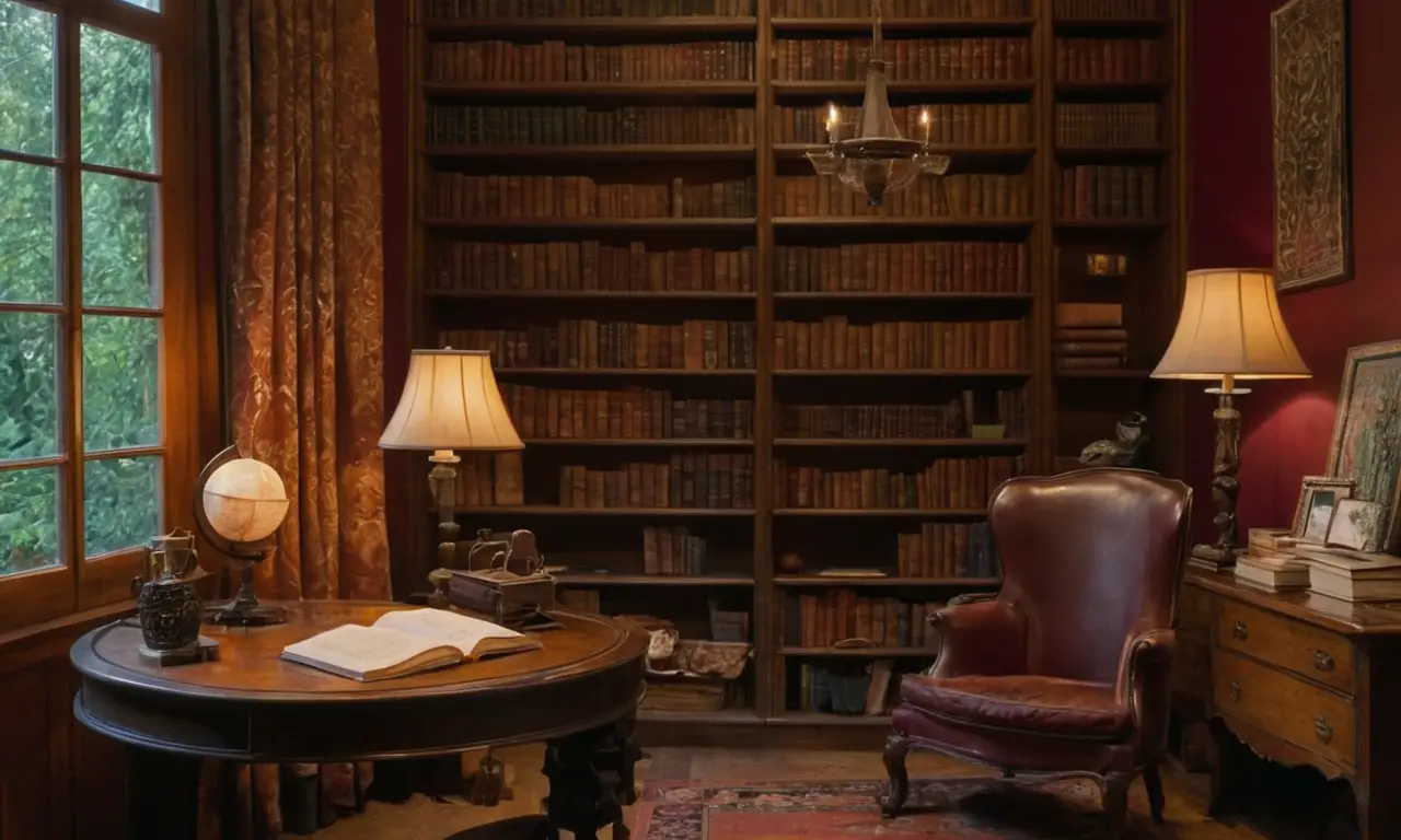 Un bureau chaleureux empli de livres anciens