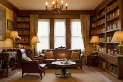 Une bibliothèque chaleureuse pour la réflexion