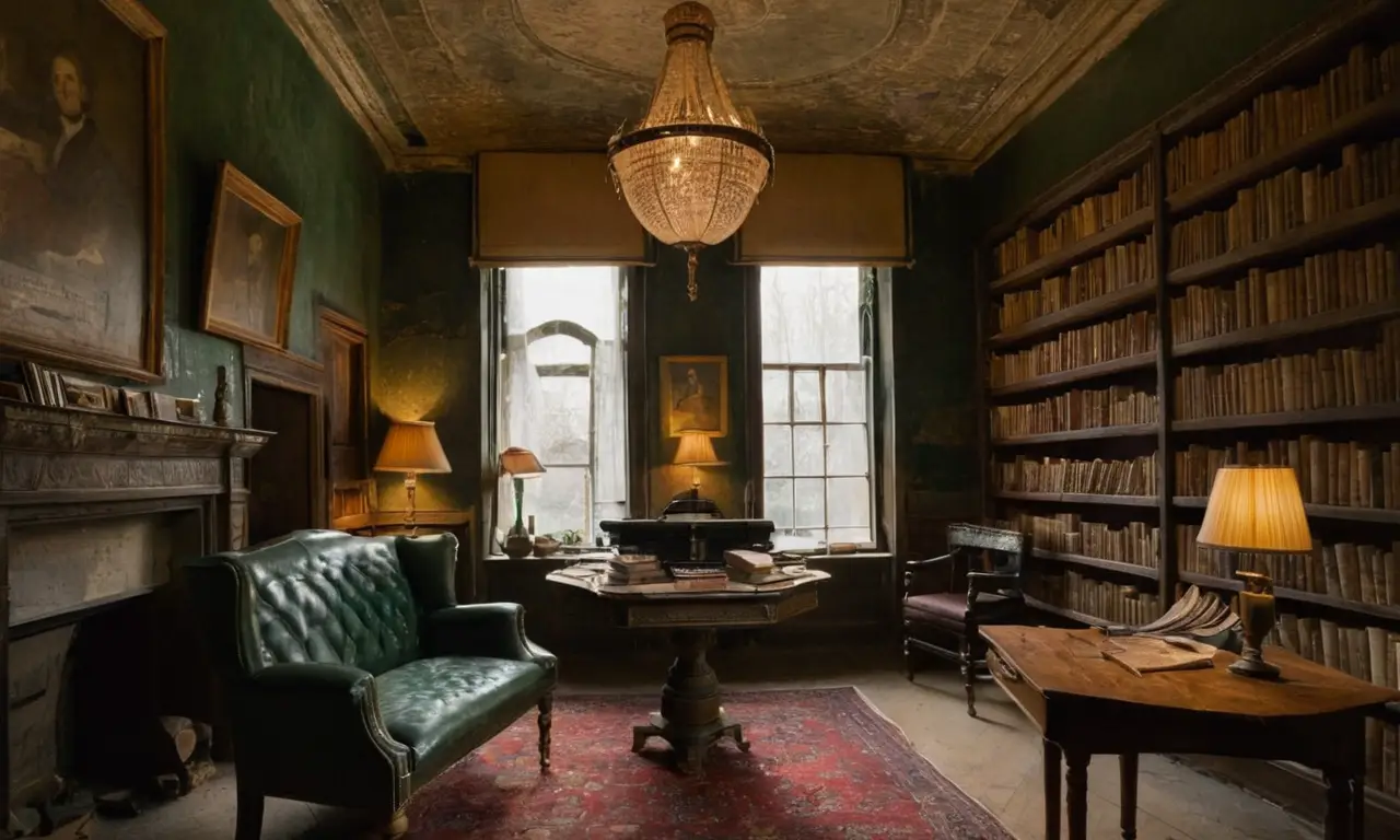 Une bibliothèque ancienne, empreinte de nostalgie