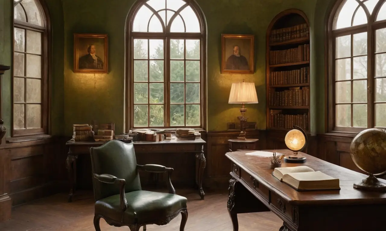 Un bureau ancien, chaleureux et contemplatif