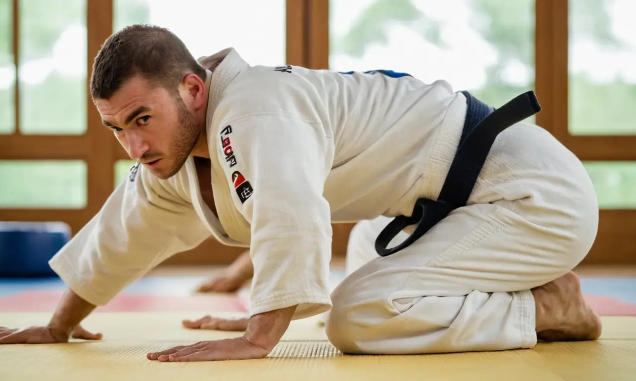 Un judoka concentré sur le tatami