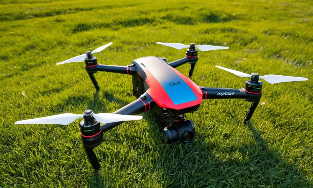 Scène vibrante de drones au soleil
