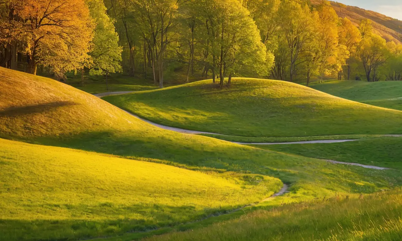 Paysage paisible alliant nature et technologie