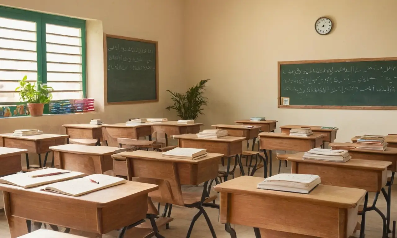 Salle de classe ensoleillée, ambiance dapprentissage