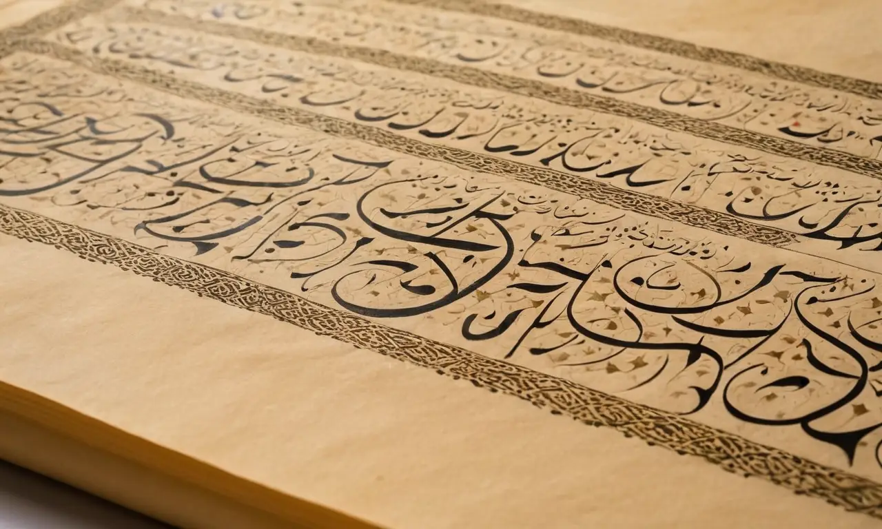 Calligraphie arabe riche en détails et couleurs