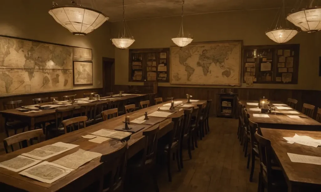 Salle de guerre chargée dhistoire et de tension