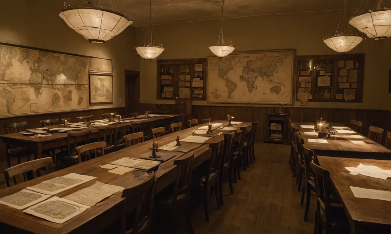 Salle de guerre chargée dhistoire et de tension