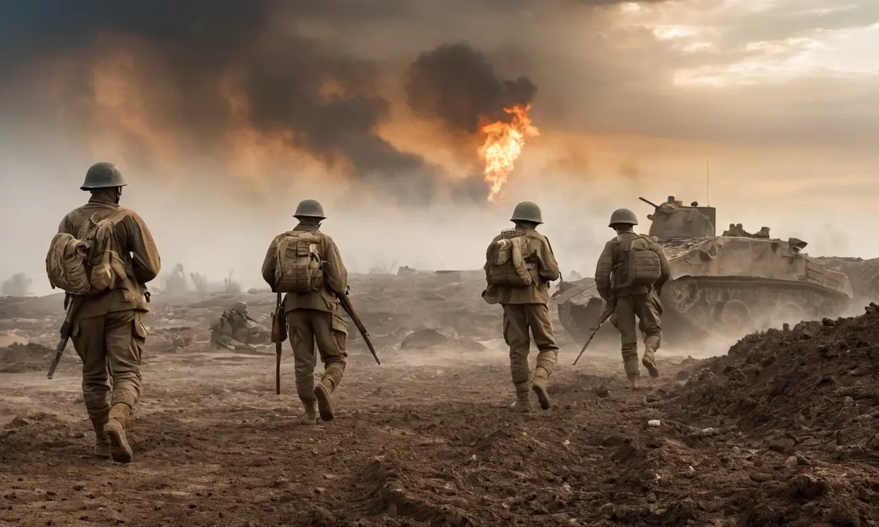 Un paysage de guerre, chaos et tension extrêmes