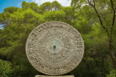 Calendrier en pierre ancien dans la nature