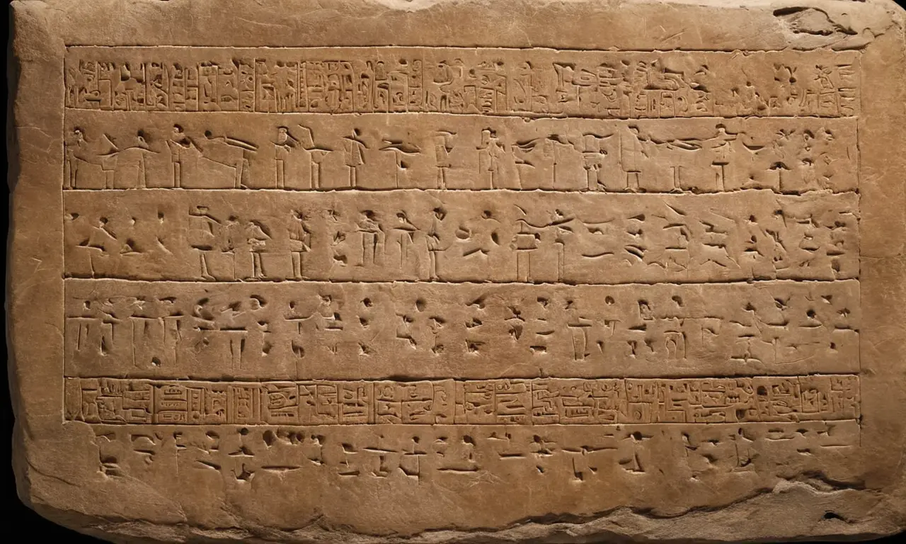Tablette ancienne en pierre avec inscriptions