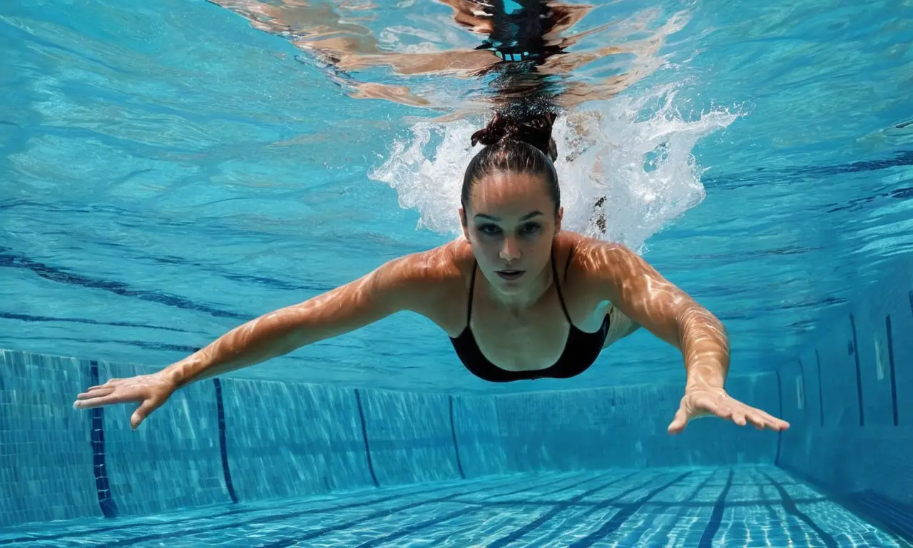 Nageur plongeant dans une piscine claire