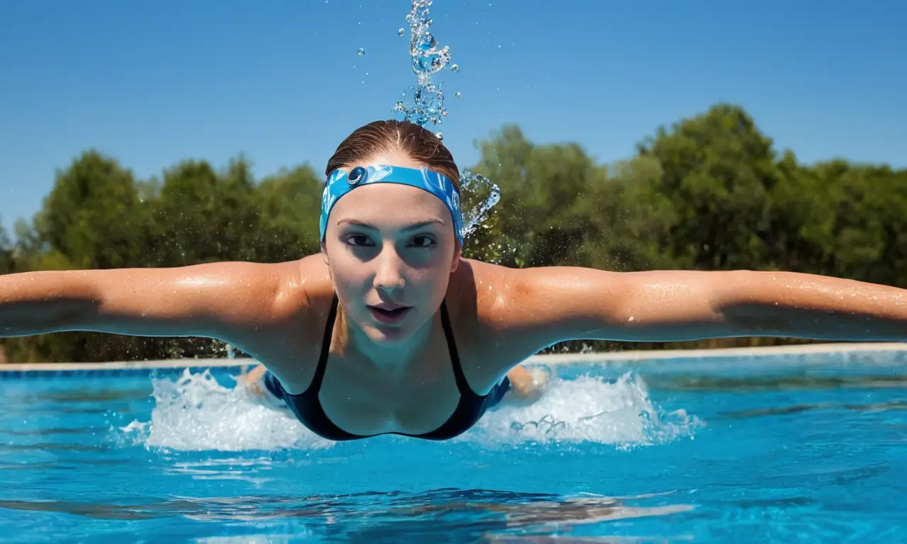 Piscine sereine avec un nageur concentré