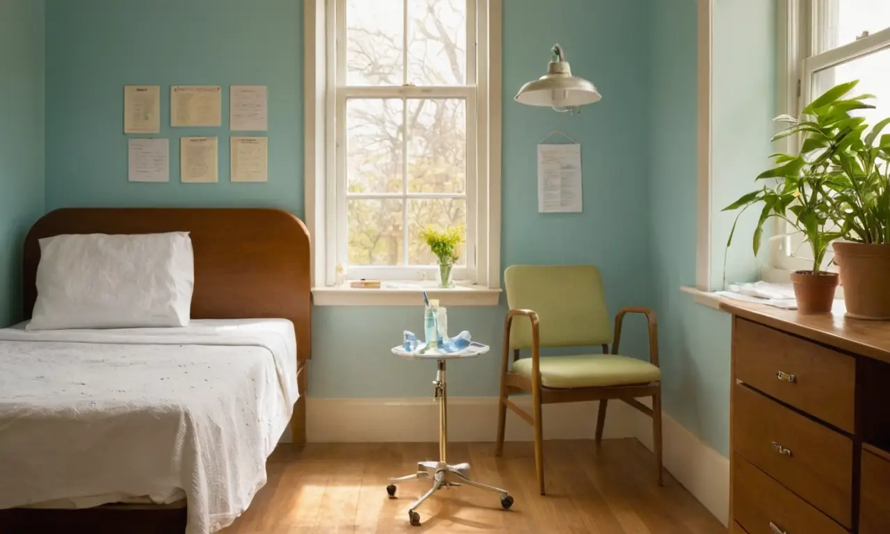 Chambre dhôpital lumineusement apaisante et soignée