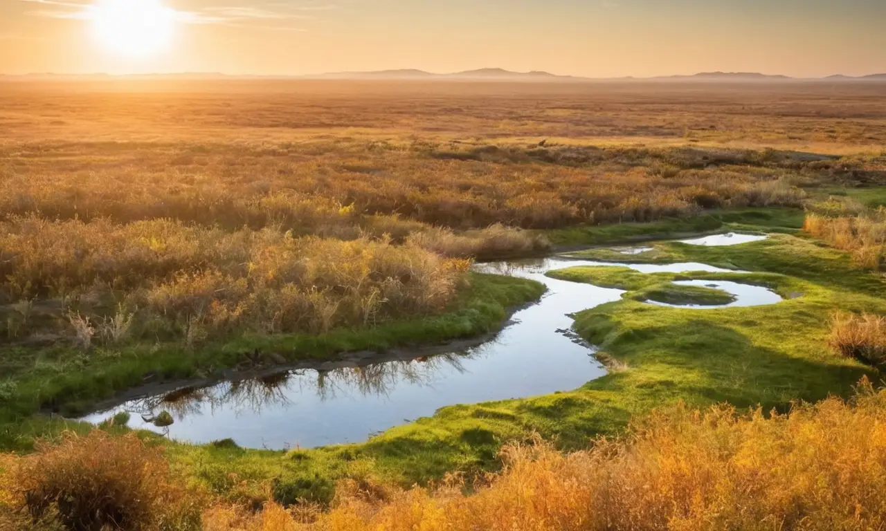 Paysage ensoleillé avec climat en mutation