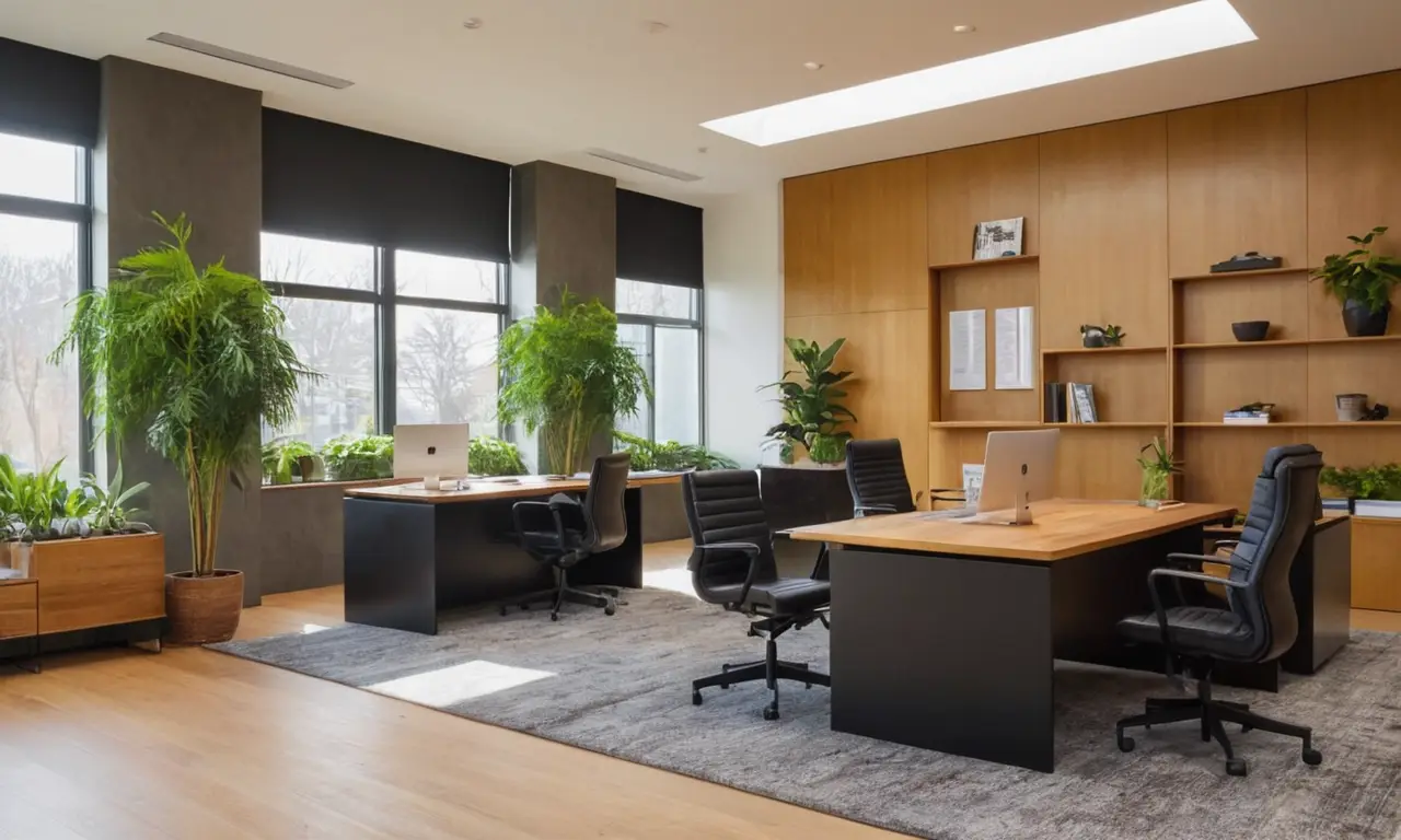 Bureau moderne lumineux avec professionnels en discussion