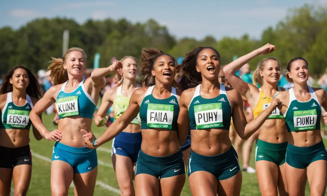 Athlètes déterminés dans un vibrant esprit olympique