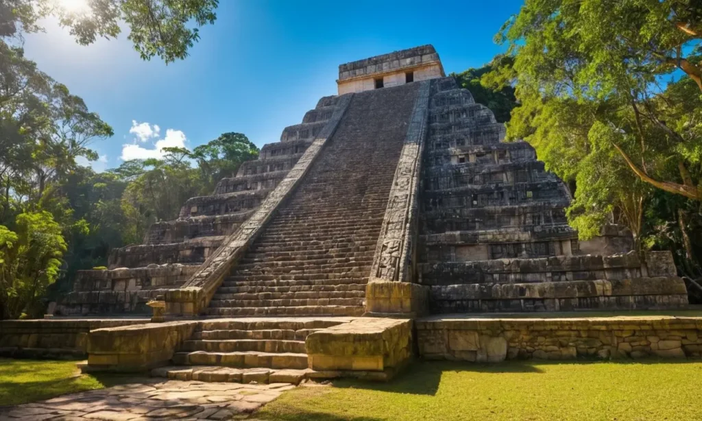 Temple maya ancien dans la jungle verdoyante