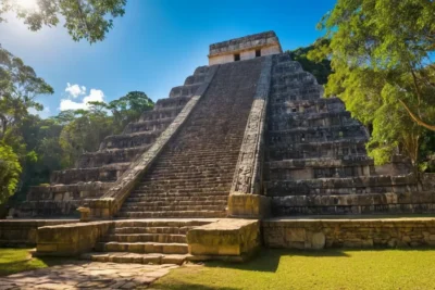 Temple maya ancien dans la jungle verdoyante