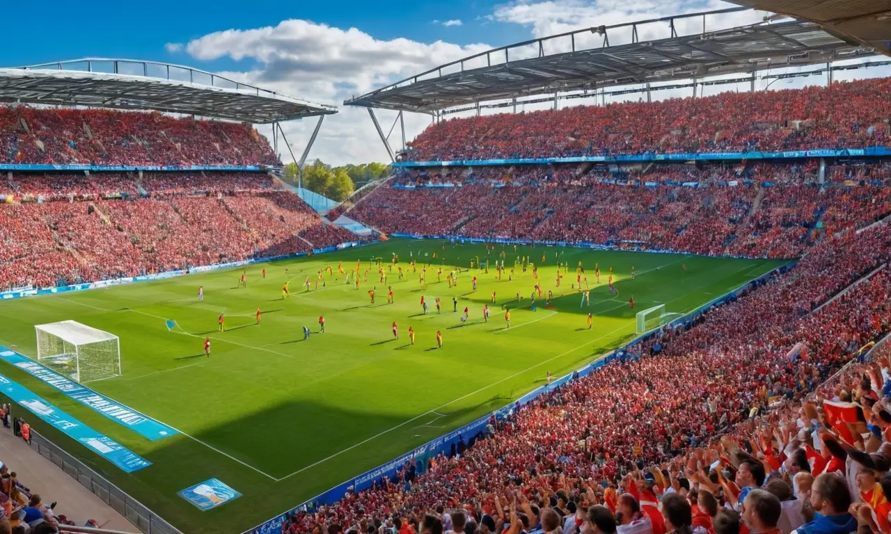 Stade de foot vibrant rempli de fans
