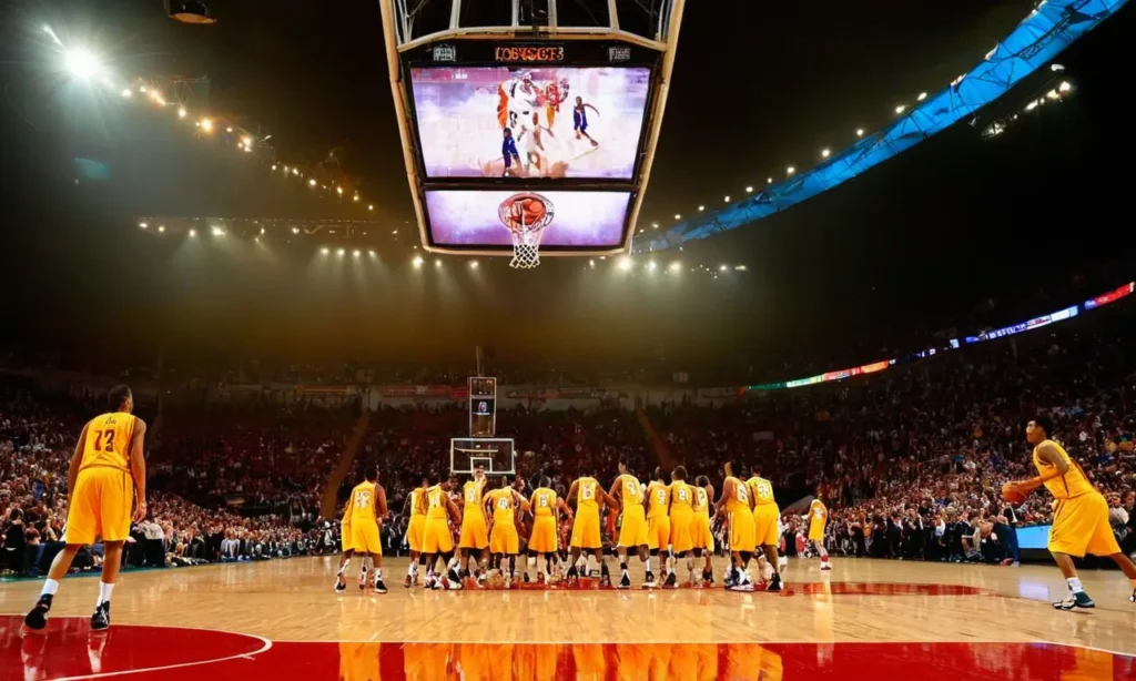 Un terrain de basket vibrant et dynamique